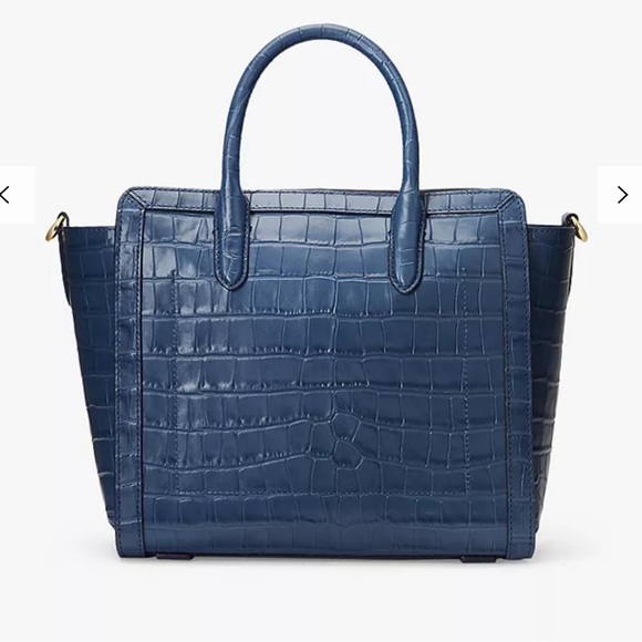 Lauren Ralph Lauren Tyler Croc Embossed Leather Tote Bag - Picture 6 of 15